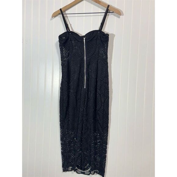 Trixxi Black Lace Bustier Midi Dress Juniors 5 Goth Fairy Grunge Y2K Party - Picture 3 of 8